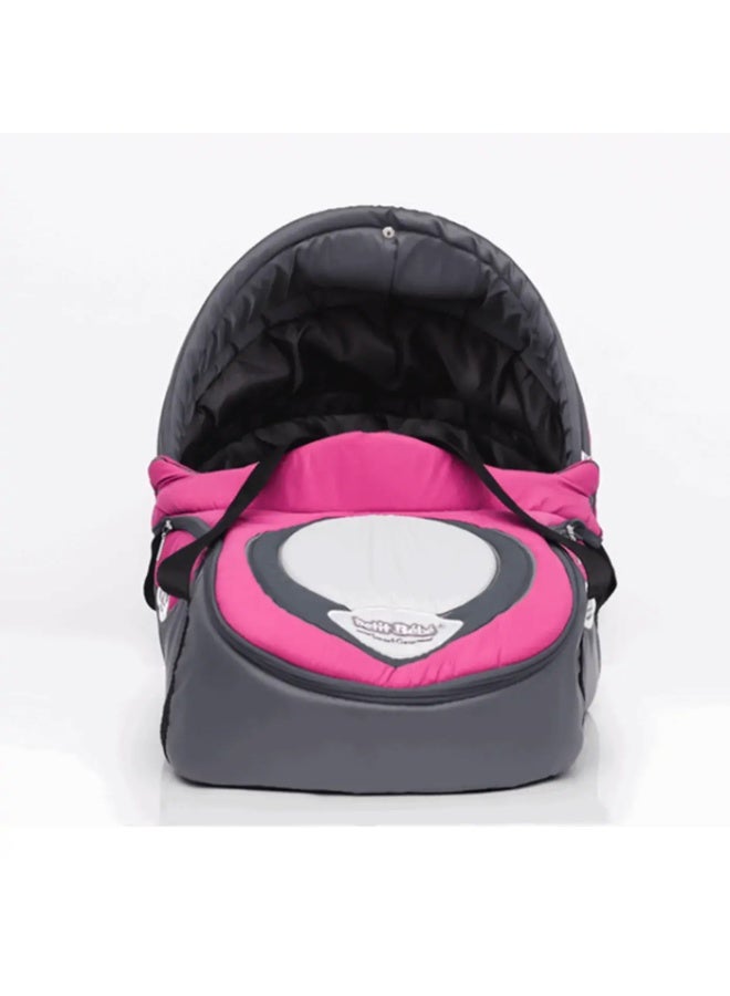 Petit bebe Petit Bébé Smart Gear Oval Baby Carrycot – Foldable Portable Baby Bassinet with Canopy, Mosquito Net & Safety Belt – Rocking and Inclined Positions – Fuchsia – 0-9 Months - Image 2