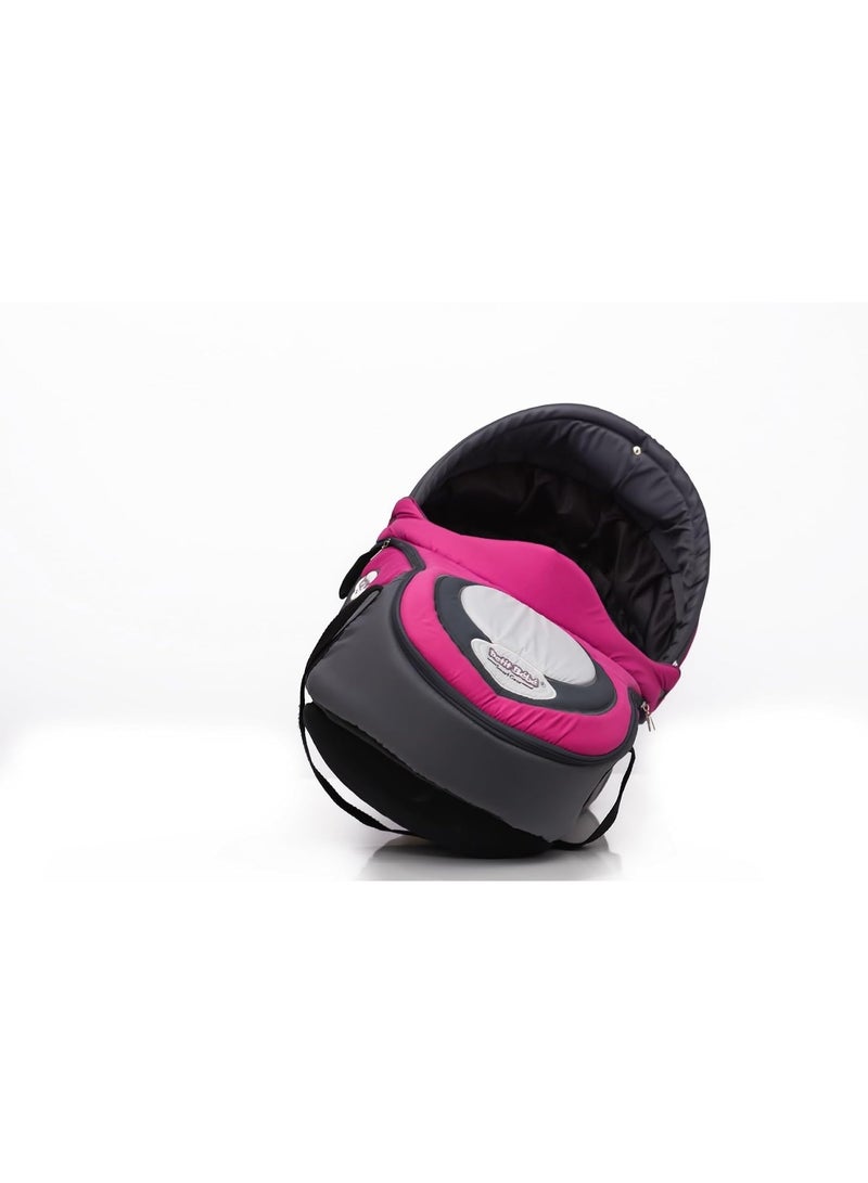 Petit bebe Petit Bébé Smart Gear Oval Baby Carrycot – Foldable Portable Baby Bassinet with Canopy, Mosquito Net & Safety Belt – Rocking and Inclined Positions – Fuchsia – 0-9 Months - Image 4