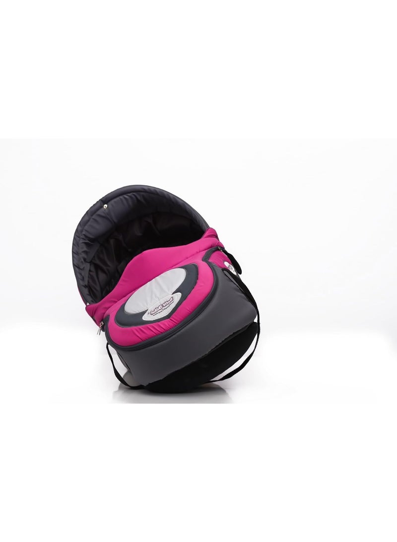 Petit bebe Petit Bébé Smart Gear Oval Baby Carrycot – Foldable Portable Baby Bassinet with Canopy, Mosquito Net & Safety Belt – Rocking and Inclined Positions – Fuchsia – 0-9 Months - Image 5
