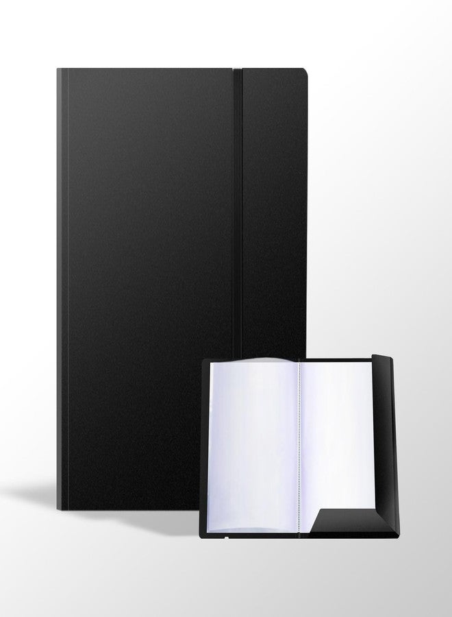 FRETONBA 30 Pocket Presentation Binder with Plastic Sleeves, Displays 60 Pages, 9x12 Art Portfolio Folder with Clear Sheet Protectors & Elastic Band, Document Organizer for A4/Letter Size, Black - Image 1