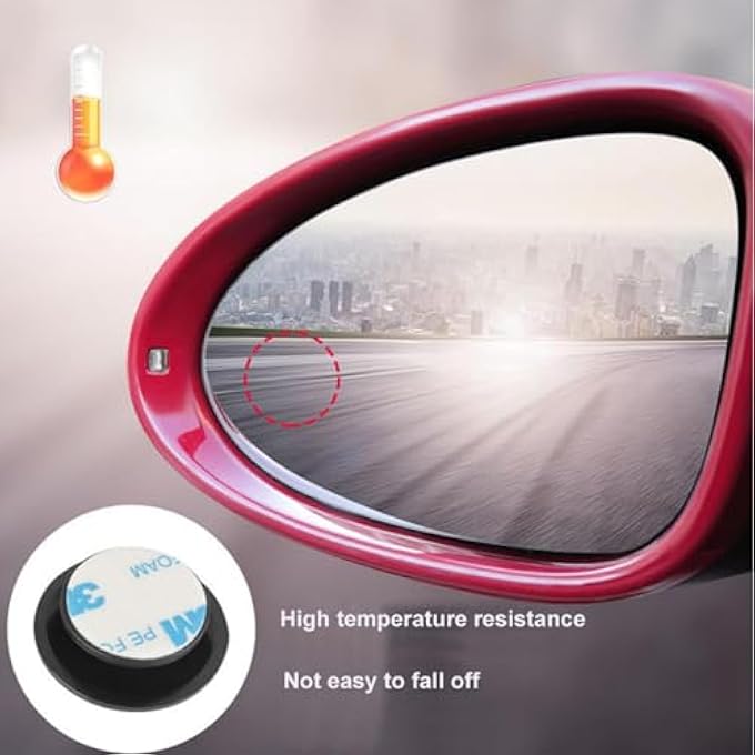 rayihni Car Framless Blind Spot Mirror 360 Degree Wide Angle Convex Mirror Fan Shape Blindspot Rearview Parking Mirror2 Pcs - Image 4