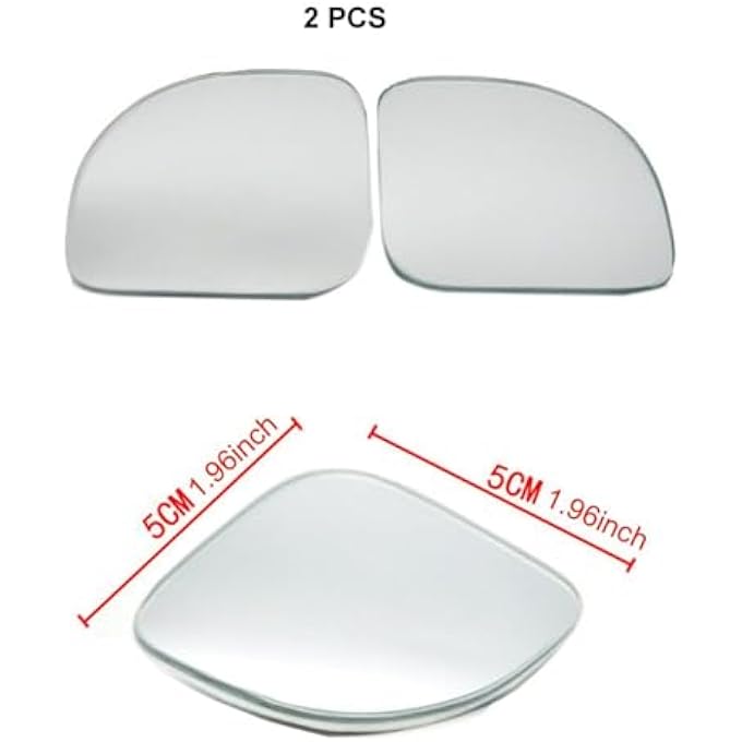 rayihni Car Framless Blind Spot Mirror 360 Degree Wide Angle Convex Mirror Fan Shape Blindspot Rearview Parking Mirror2 Pcs - Image 2