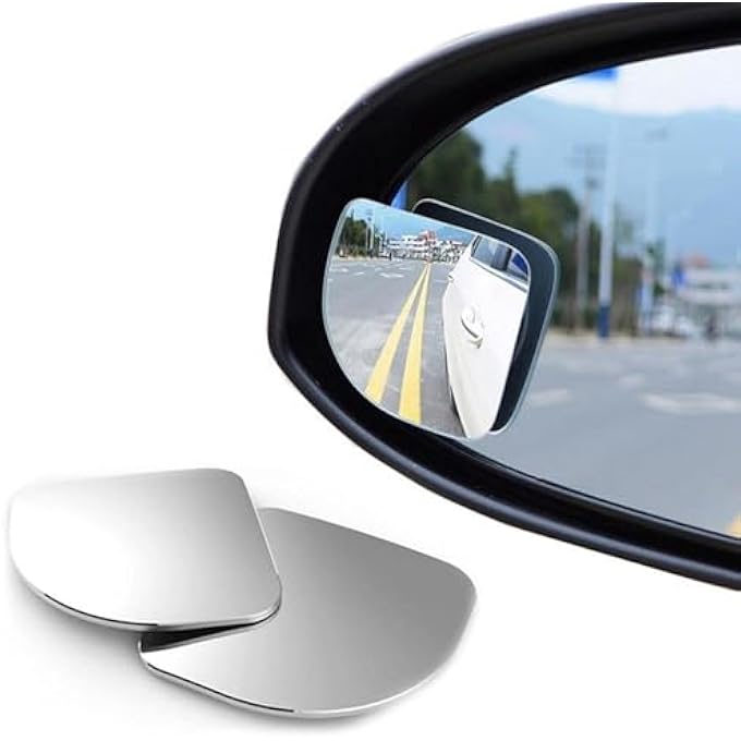 rayihni Car Framless Blind Spot Mirror 360 Degree Wide Angle Convex Mirror Fan Shape Blindspot Rearview Parking Mirror2 Pcs - Image 1