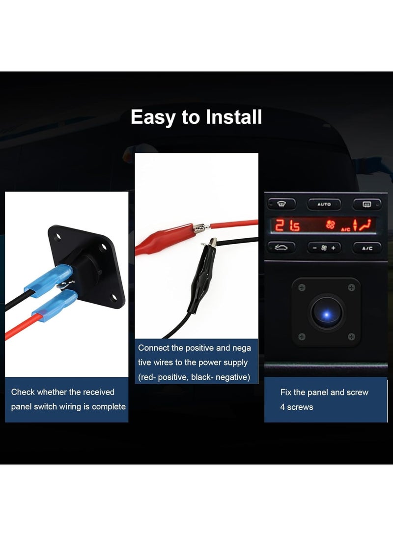 SOLARAE لوحة مفاتيح تبديل راكر، مع مؤشر LED أزرق - شاحن USB DC 12V 20A، مفتاح SPST مضاء دائري ON/Off للتحكم في السفن، اليخوت، المركبات الترفيهية، الحافلات، المقطورات، المعسكرات، القوارب، وأكثر - Image 2