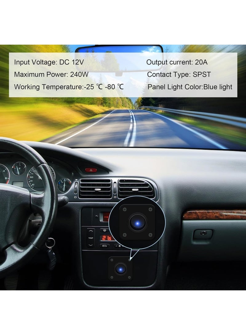 SOLARAE لوحة مفاتيح تبديل راكر، مع مؤشر LED أزرق - شاحن USB DC 12V 20A، مفتاح SPST مضاء دائري ON/Off للتحكم في السفن، اليخوت، المركبات الترفيهية، الحافلات، المقطورات، المعسكرات، القوارب، وأكثر - Image 5