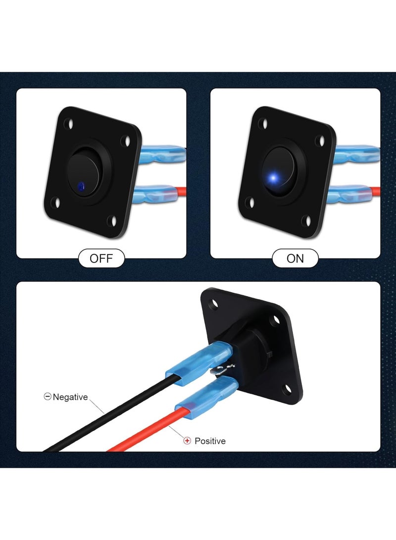 SOLARAE لوحة مفاتيح تبديل راكر، مع مؤشر LED أزرق - شاحن USB DC 12V 20A، مفتاح SPST مضاء دائري ON/Off للتحكم في السفن، اليخوت، المركبات الترفيهية، الحافلات، المقطورات، المعسكرات، القوارب، وأكثر - Image 4