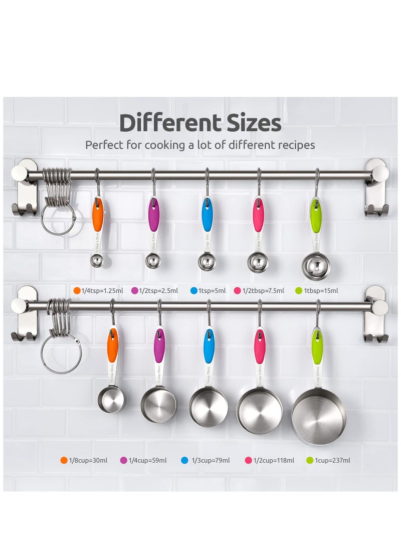 الفولاذ المقاوم للصدأ 10 قطعة قياس الكؤوس والملاعق للطهي والخبز - Image 2