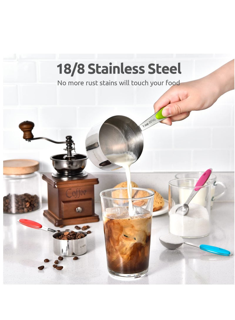 الفولاذ المقاوم للصدأ 10 قطعة قياس الكؤوس والملاعق للطهي والخبز - Image 3