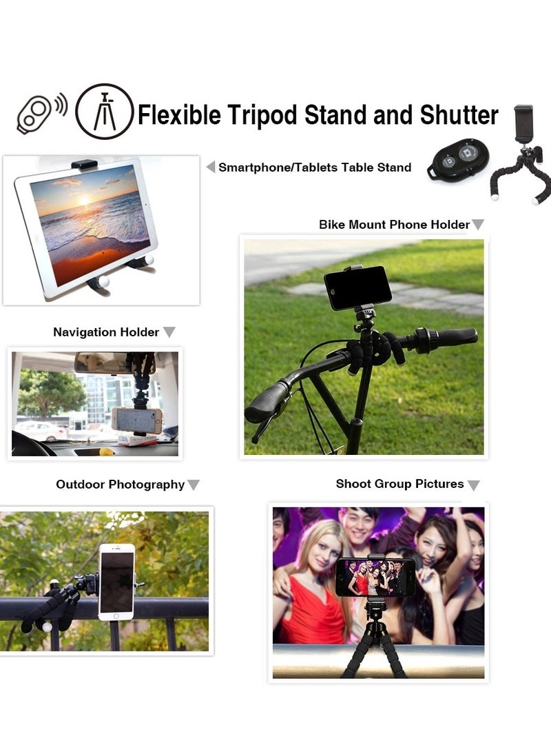 APEXEL Telephoto 4 in 1 Cellphone Lens Universal Kit 18X Mobile Phone Telephoto Lens 198° Fisheye Lens 0.63X Wide Angle 15X Macro Lens with Remote Shutter Mini Tripod Phone Holder - Image 4