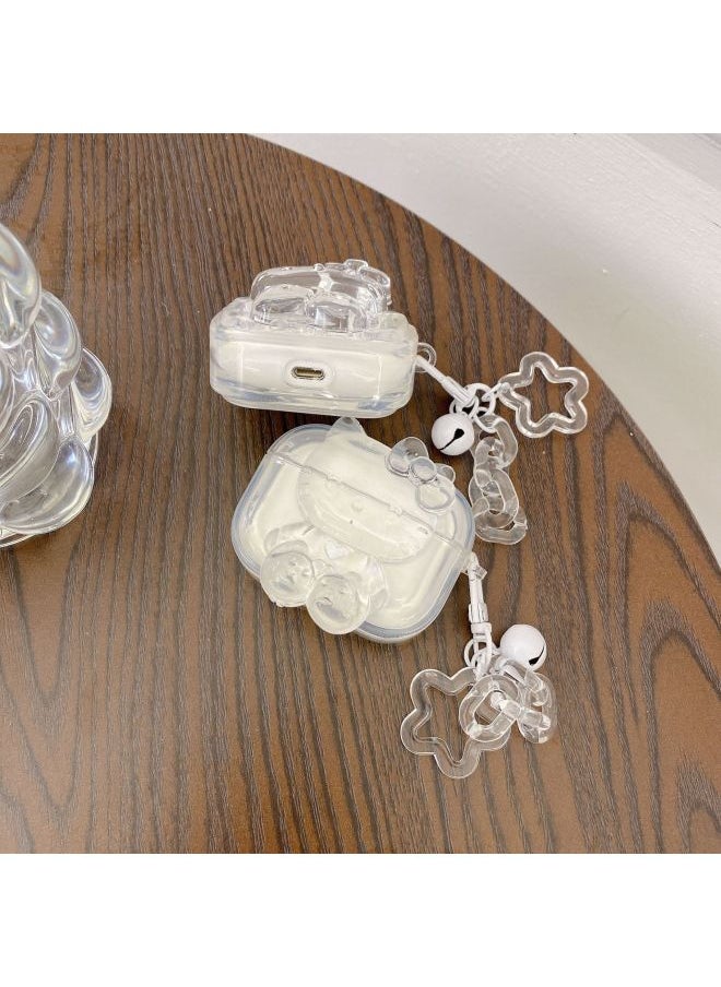 Generic - Cute Transparent Kt Cat Airpods Pro2 For Apple Bluetooth Earphone Case 2/3/4 Generation Cartoon Protective Cover For 1-color:Cute Transparent Kt Cat-Applicable Models:AirPods 4(2024) - Image 1