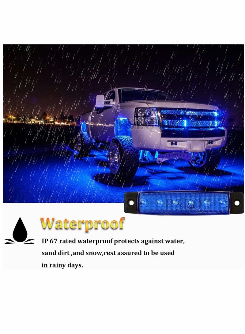 Loquat Car Lights, LED Rock Strip Lights, Car Exterior Underglow Wheel, Fender Well Lighting Kits, Waterproof, for Golf Cart Wrangler Offroad Truck RV UTV ATV Snowmobile, 10 Pcs (Blue) - Image 2