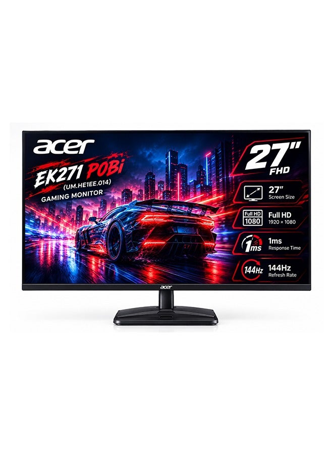 أيسر شاشة الألعاب EK271 P0Bi (UM.HE1EE.014) ، 27 بوصة بدقة Full HD ، 1 مللي ثانية ، 144 هرتز - Image 1