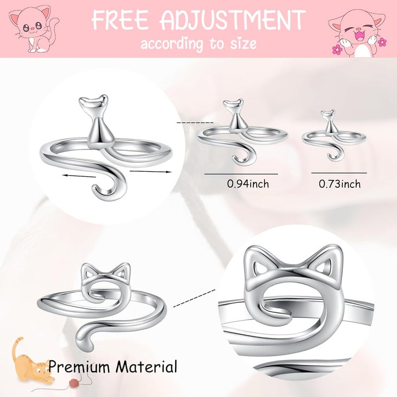 HASTHIP ® 3Pcs Crochet Tension Ring Creative Kitty Wire Wrapped Knitting Crochet Tool Alloy Yarn Tension Crochet Ring for DIY Knitting & Crocheting - Image 2