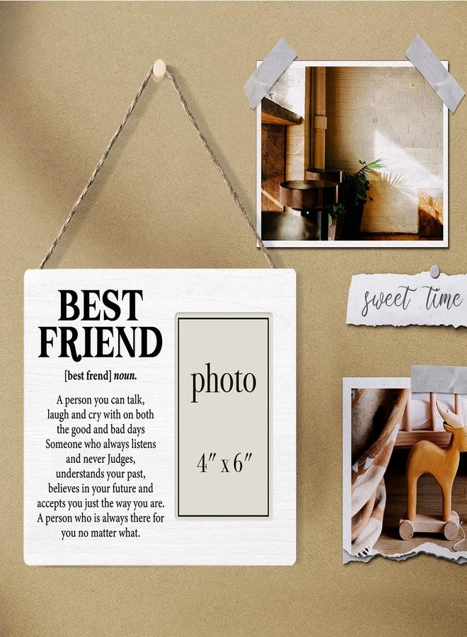 Zauly Best Friend Wood Picture Frame, Friendship Gifts for Women Men Friends, Best Friend Definition Picture Frames, 4 x 6 Inch Photo - Image 4