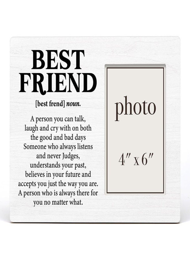Zauly Best Friend Wood Picture Frame, Friendship Gifts for Women Men Friends, Best Friend Definition Picture Frames, 4 x 6 Inch Photo - Image 2