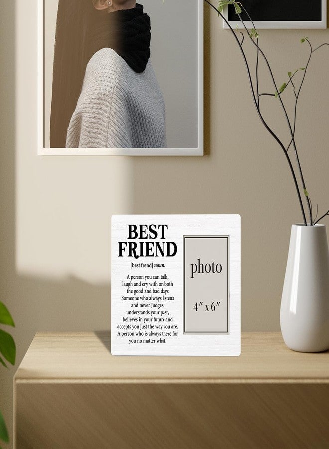 Zauly Best Friend Wood Picture Frame, Friendship Gifts for Women Men Friends, Best Friend Definition Picture Frames, 4 x 6 Inch Photo - Image 3
