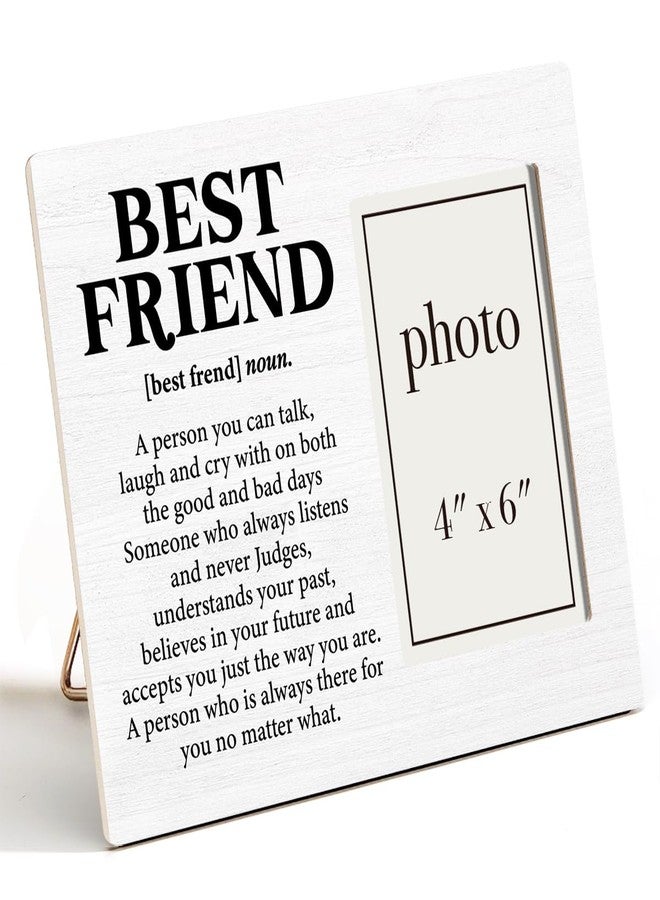 Zauly Best Friend Wood Picture Frame, Friendship Gifts for Women Men Friends, Best Friend Definition Picture Frames, 4 x 6 Inch Photo - Image 1