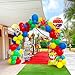 kozee 117PCS carnival circus Balloon garland kit with Red Blue Yellow Teal and Lion Popcorn Hot Air Balloon and Link Balloons for cartoon clown Theme birthday Party Decorations - Image 4