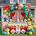 kozee 117PCS carnival circus Balloon garland kit with Red Blue Yellow Teal and Lion Popcorn Hot Air Balloon and Link Balloons for cartoon clown Theme birthday Party Decorations - Image 2