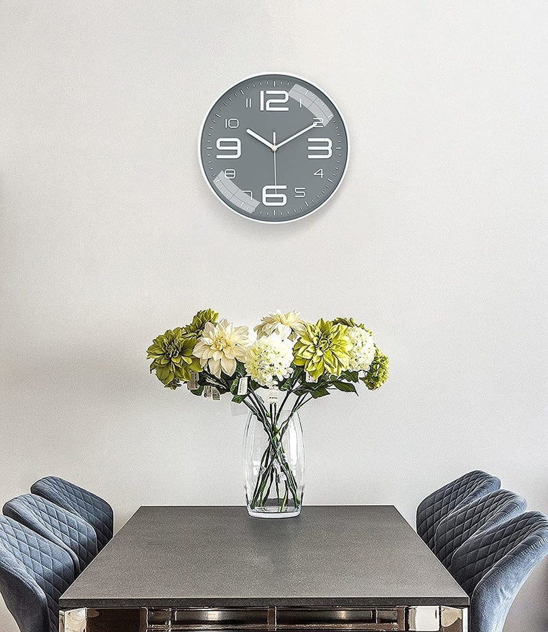 Rylan Wall Clock 12" Silent Quartz Decorative Latest Wall Clock Non-Ticking Classic Clock Battery Operated Round Easy to Read for Room/Home/Kitchen/Bedroom/Office/School - Image 3