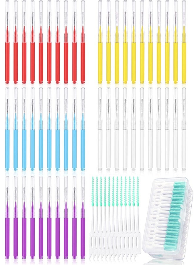 Zopeal 250 Pcs Interdental Brush for Braces Disposable Braces Flossers Dental Picks Floss Toothpick Dental Teeth Flossing Head Oral Hygiene Flosser Toothpick Soft Cleaning Tool (Stylish Color) - Image 1