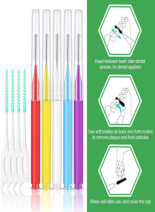 Zopeal 250 Pcs Interdental Brush for Braces Disposable Braces Flossers Dental Picks Floss Toothpick Dental Teeth Flossing Head Oral Hygiene Flosser Toothpick Soft Cleaning Tool (Stylish Color) - Image 3