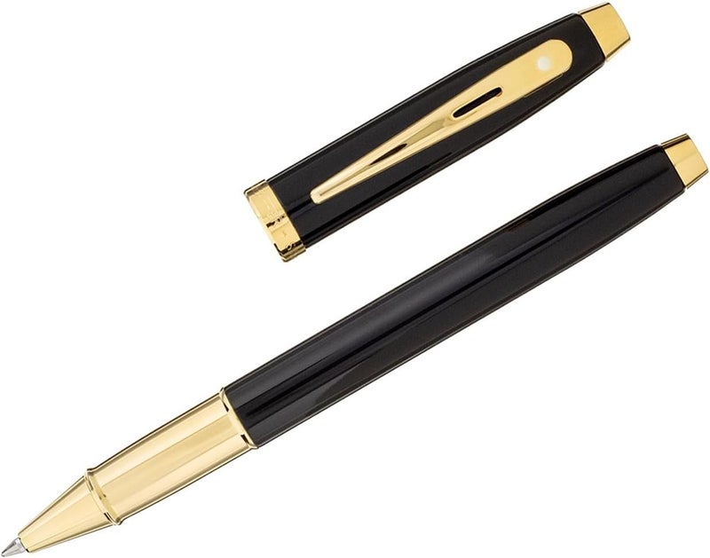 SHEAFFER Sheaffer 100 Black Lacquer with Signature gold mid band and Gold plated Appointments Rollerball pen and Pouch  - Image 5