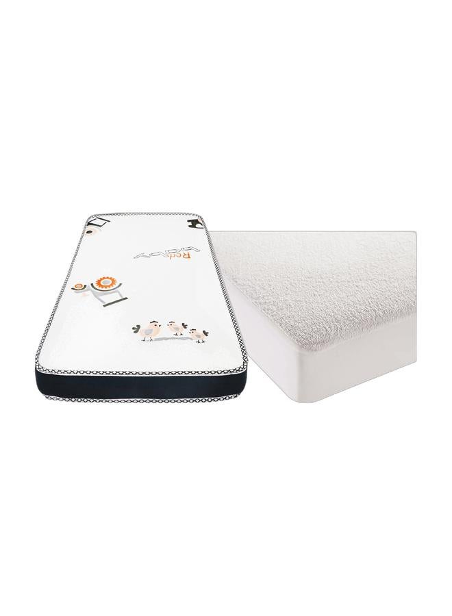 Moon Crib and Toddler Bed Mattress ,Mattress Protector(70 x 133 x 10 cm) - Image 1