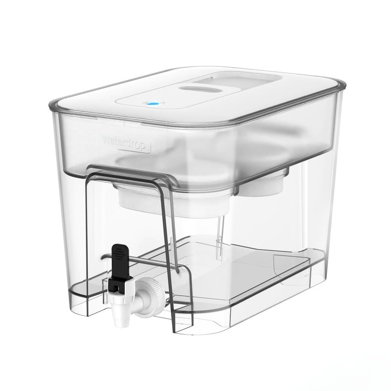 Waterdrop 40 Cup Dual Filter Dispenser, 8X Faster Filtration, 400-Gallon Lifespan, Water Filter Dispenser for Home/Office, 2 Built-in Filters, 10X Longer Lifetime, Reduces Chlorine, PFOA/PFOS, White - Image 1