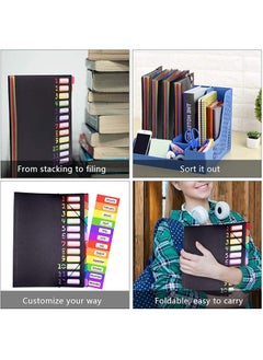 erorex Expanding File Folder A4 Letter Size Holds 240 Sheets Plastic Rainbow Lined Accordian File Organizer With 24 Pockets Colored Filing Folder Suitable For School Office And Travel  - Image 4