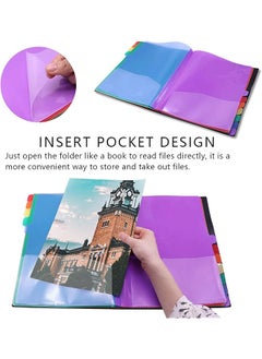 erorex Expanding File Folder A4 Letter Size Holds 240 Sheets Plastic Rainbow Lined Accordian File Organizer With 24 Pockets Colored Filing Folder Suitable For School Office And Travel  - Image 3