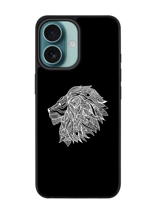 Stylizedd For iPhone 16 Case [Compatible with MagSafe] Slim Magnetic cover Phone Case iPhone 16 -Lion Abstract - Image 1