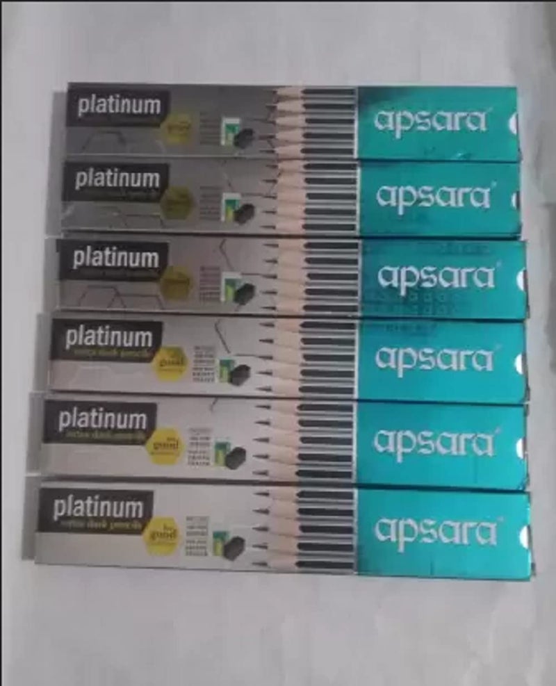 APSARA Platinum Extra Dark Pencil(Set of 60 Pencils) Pencil (Set of 6, Black)