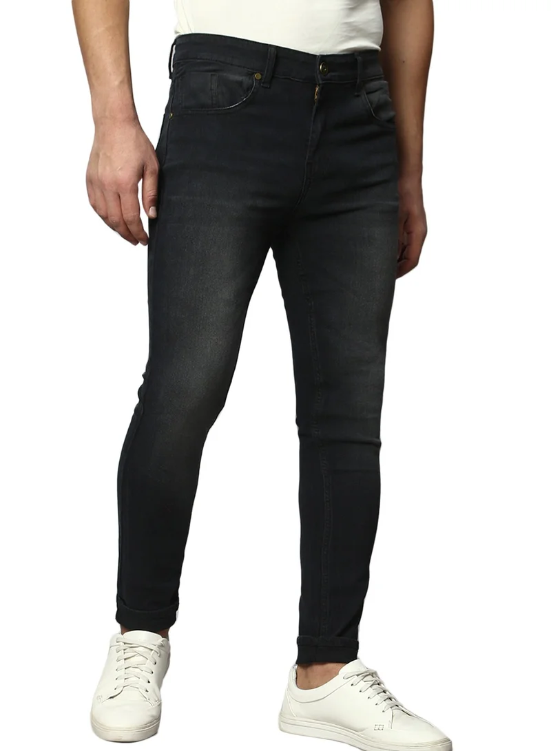 Dennis Lingo Slim Fit Black Men's Jeans with Button & Zip Closure