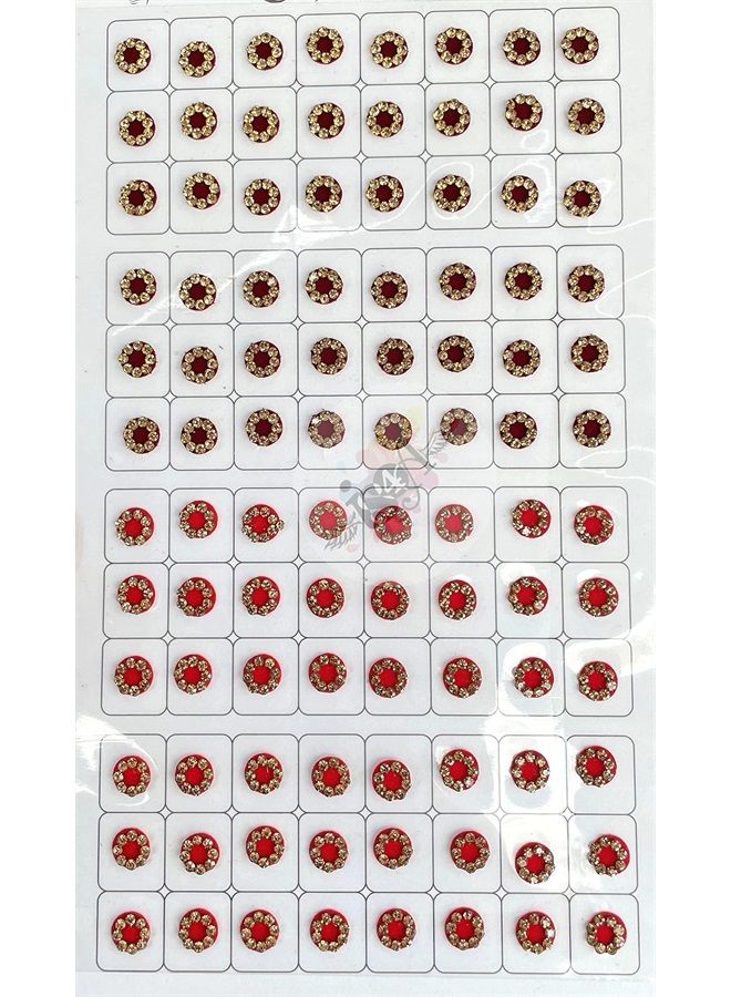 IS4A 192 India Crafts Multicolored Bindis Forehead Tika Face Jewels Multi Size Indian Daily Use Forehead Bindi Round Dot (Shine) - Image 2