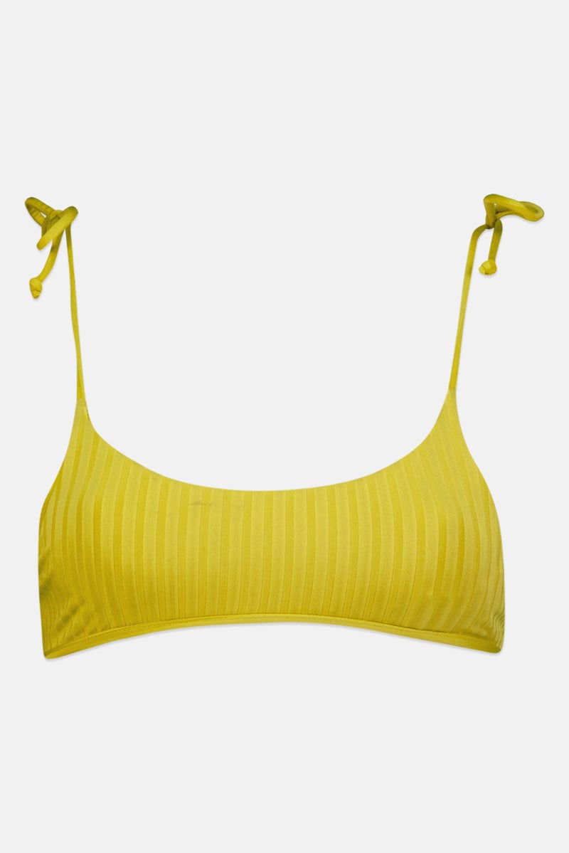 Bershka Women Textured Bikini Tip, Olive - Image 1