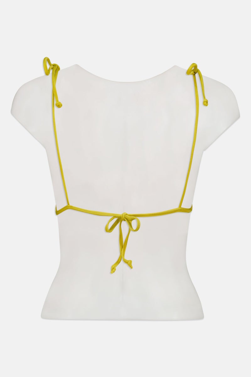 Bershka Women Textured Bikini Tip, Olive - Image 2