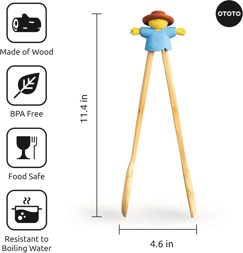 OTOTO NEW - Sal Scarecrow Salad Tongs (2-Piece) - Wooden Tongs Set, Food Safe Toaster Tongs for Serving, Cute Kitchen Tongs, Cool Kitchen Gadgets Accessories, Funny Gifts, Mini Tongs (Blue) - Image 5