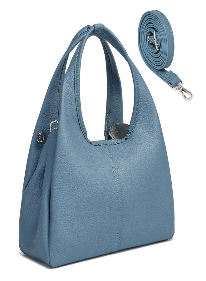 MYHOZEE Women's Purses and Handbags - Designer Crossbody Bags for Women Leather Satchel Top Handle Purse Blue - Image 2