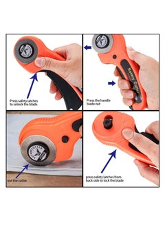Rotary Cutter with 5PCS Extra Blades, Ergonomic Handle Rolling