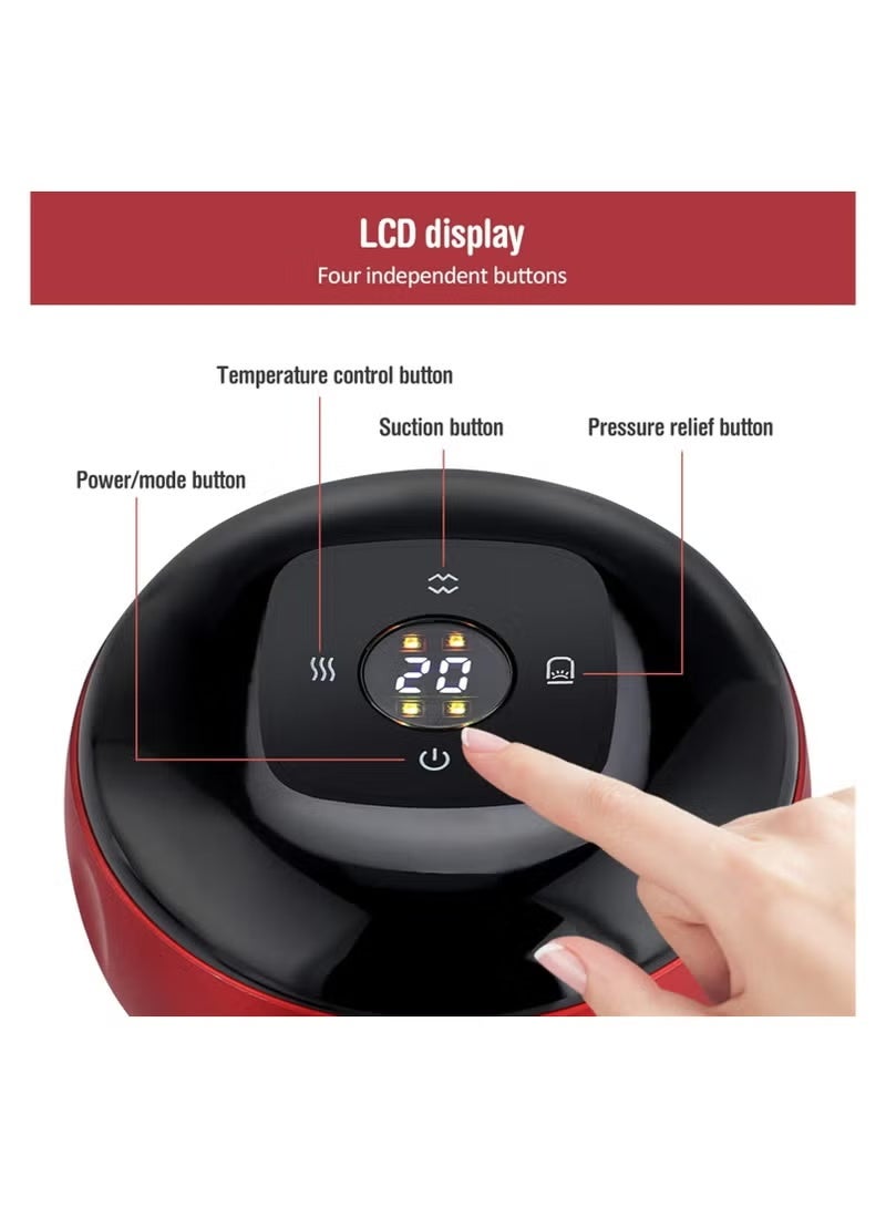 Electric Cupping Massager, Electronic Cupping Therapy Set, 3 In 1 Cupping Set, Cellulite Massager, 12-gear Red Light Heating, for Cupping, Scraping and Massage - Image 3