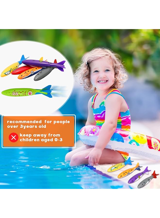 KASTWAVE 16 Packs Diving Torpedo Pool Toy Set – Underwater Shark Torpedoes & Squid Dive Toys For Kids – Fun Swim Training Sinkers For Pool Games Summer Water Play & Outdoor Swimming Activities - Image 4