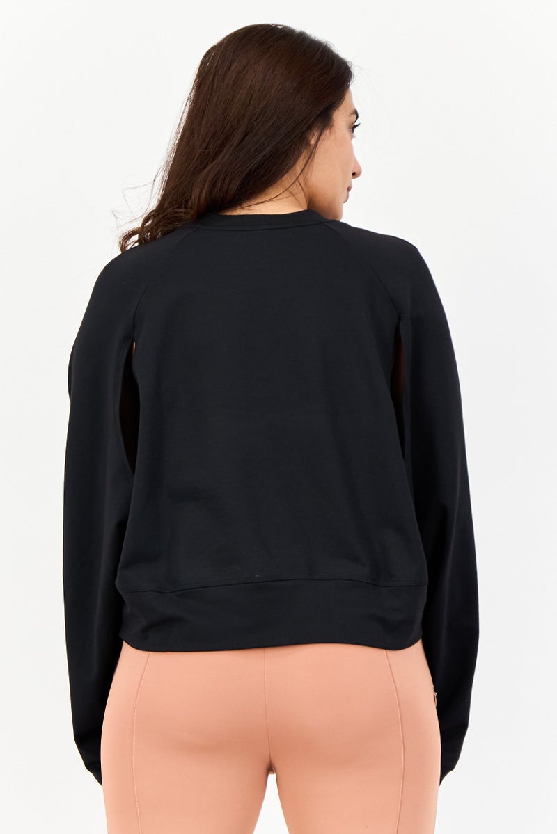 Adidas Women Sportswear Fit Long Sleeves Training Sweatshirt, Black - Image 2