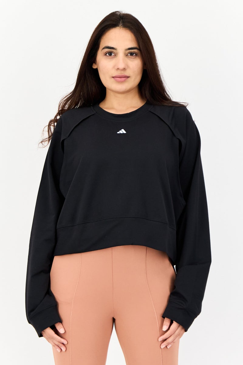 Adidas Women Sportswear Fit Long Sleeves Training Sweatshirt, Black - Image 1