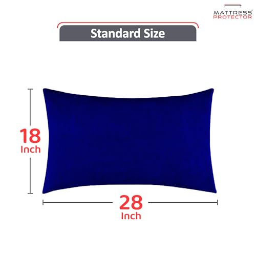 Mattress Protector Ultra Soft Terry Waterproof Pillow Protector - Zippered Closure | Protects Against Dust Mites, Bed Bugs, Oil & Water Spills, Standard Size ( 18x28 Inch - Royal Blue ) - Pack of 2 - Image 3