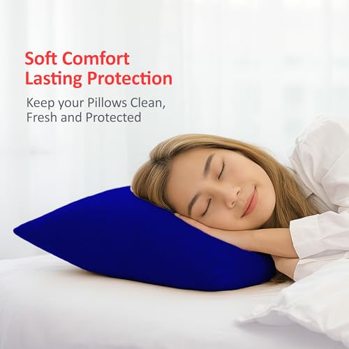 Mattress Protector Ultra Soft Terry Waterproof Pillow Protector - Zippered Closure | Protects Against Dust Mites, Bed Bugs, Oil & Water Spills, Standard Size ( 18x28 Inch - Royal Blue ) - Pack of 2 - Image 5