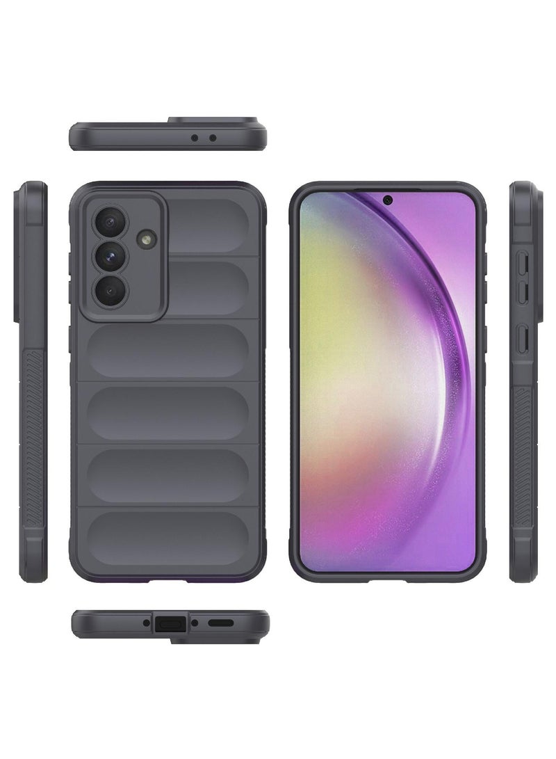 جراب موبايل ماجيك شيلد  سيليكون مضاد للصدمات وحمايه للكاميرا متوافق   Samsung Galaxy A56 (رمادي غامق) - Image 3