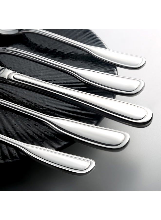 NICE KITCHEN Silverware Set for 8, Heavy Duty Stainless Steel Cutlery Set with Wide Handles, Mirror Polished Utensils Spoons and Forks Set for Kitchen，Dishwasher Safe (Silver, 40 Pieces for 8) - Image 2