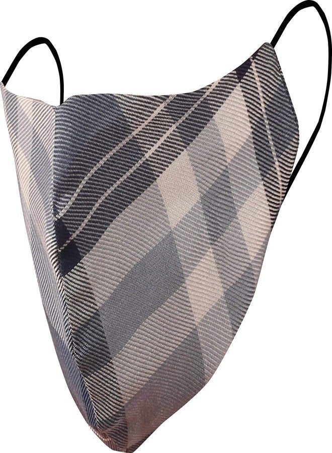 Touchstone Checked Cotton Face Masks Reusable Washable Handcrafted Double Layer for women, men. (Pack of 3). Blue - Image 5