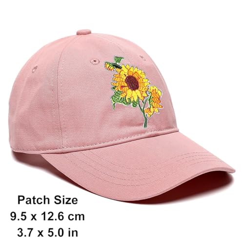 ZOOPOLR 2 Pcs Sunflower Iron On Patches for Backpacks, Hats, DIY Sew on Applique Patch, Vintage Embroidered Patches for Repair Clothes, Jackets, Jeans - Image 2